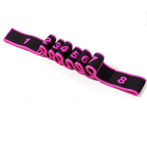 Yoga Pull Strap Belt Girl Elastic Latin Dance Stretching Band Loop Yoga Pilates GYM Fitness Exercise Resistance Band with Number